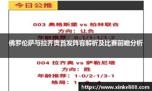 佛罗伦萨与拉齐奥首发阵容解析及比赛前瞻分析